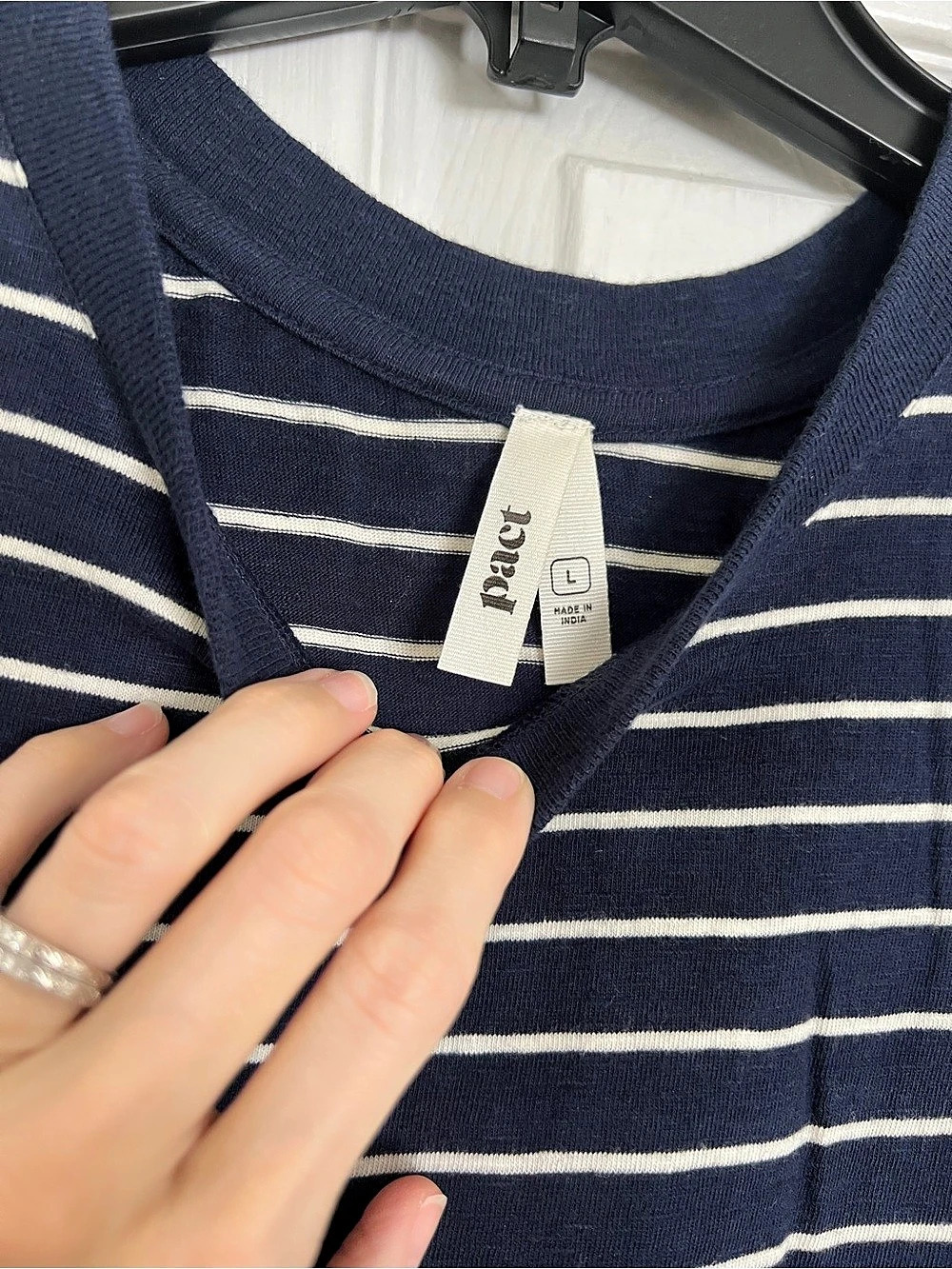 pact Striped Maxi Dress in Blue & White Size New, never worn - Picture 3 of 5